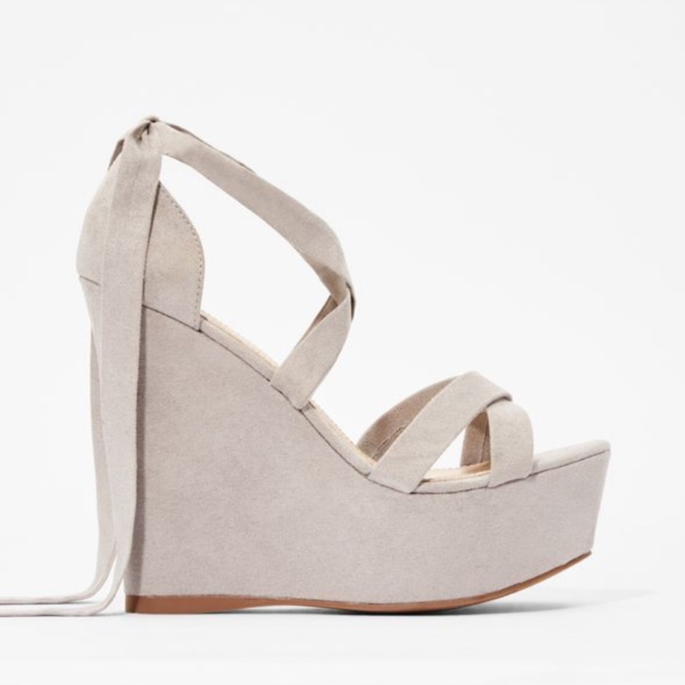 Lace-Up Wedge Heels